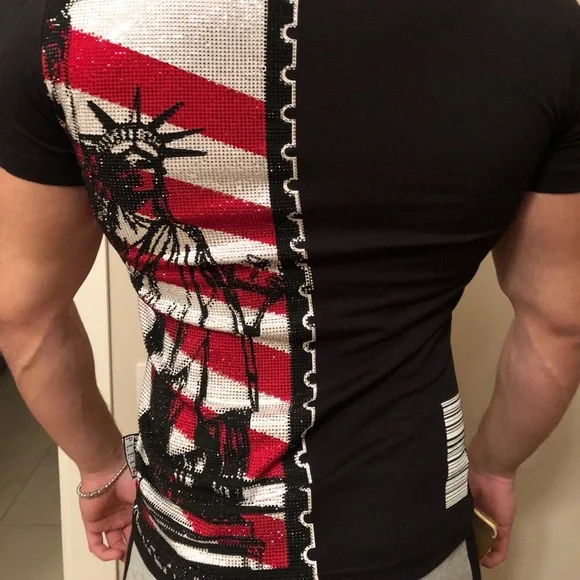 Philipp Plein Black and White Graphic Tee